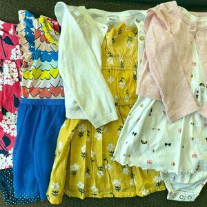 Girls 12M Mix & Match Set of 4 Dresses with Cardigans Carter's, Cat & Jack , etc